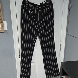 NWT Worthington Women's Black and White Pinstripe Pants